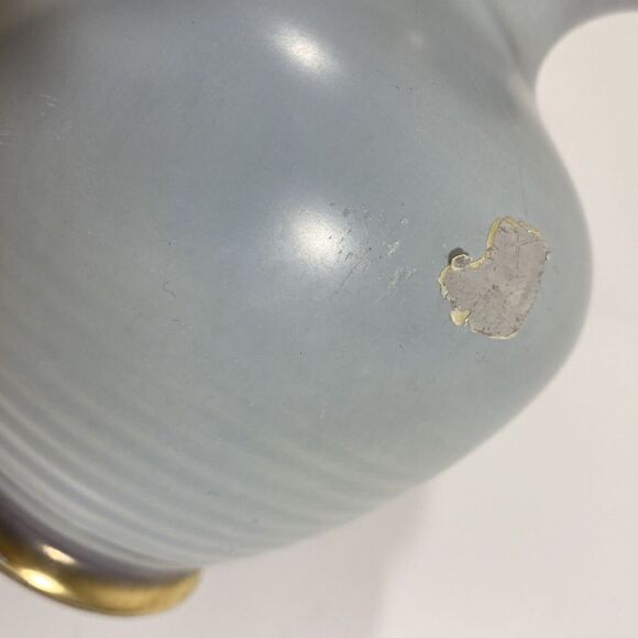 Vintage DUMLER BREIDEN HOHR German Art Pottery Vase Midcentury Blue Matte 6” - Picture 10 of 13